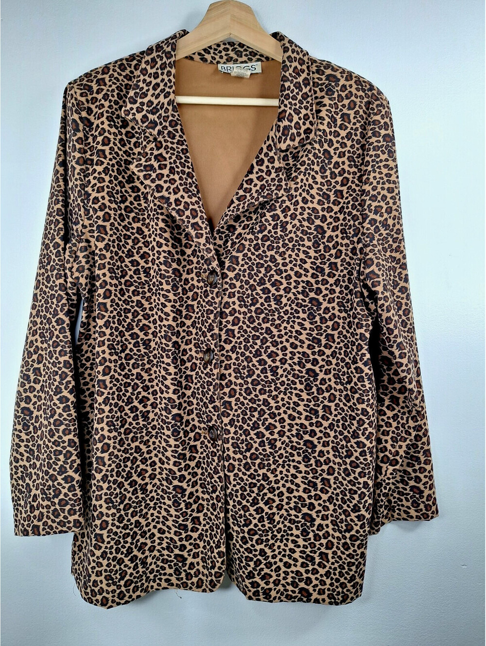 Vtg Briggs New York Leopard Print Jacket Mob Wife Indie Sleaze Y2k Retro Glam